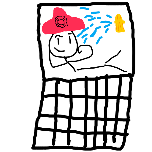 Firefighter drawing by Mr Doodles