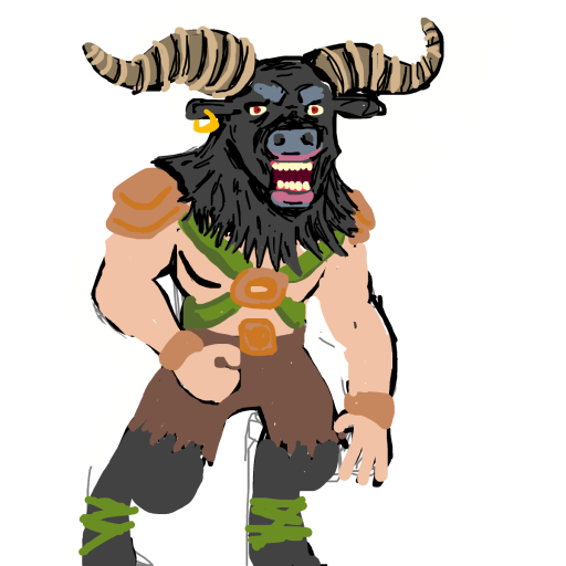 Minotaur drawing by knoxy