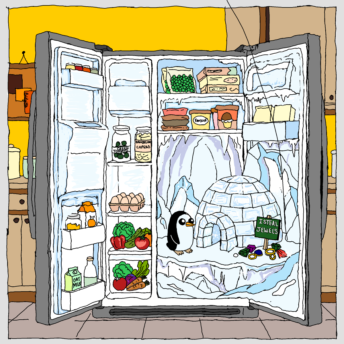 Penguin drawing by Bridgitte