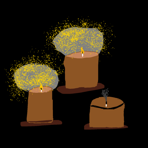 Candles drawing by pancakes palette