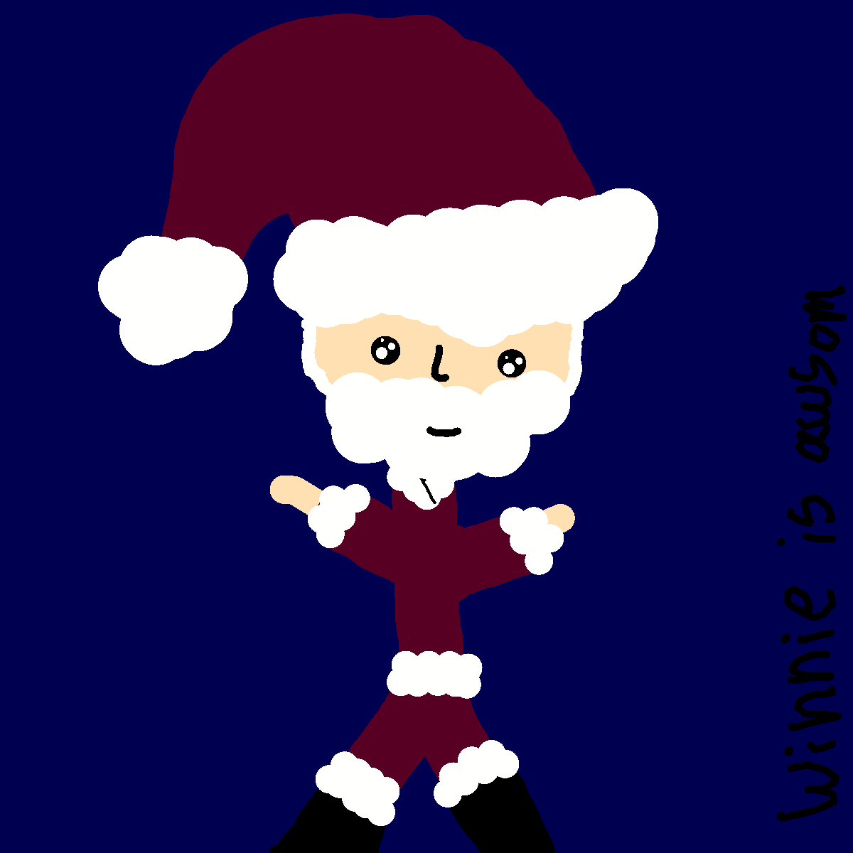 Santa drawing by winnie is awesome