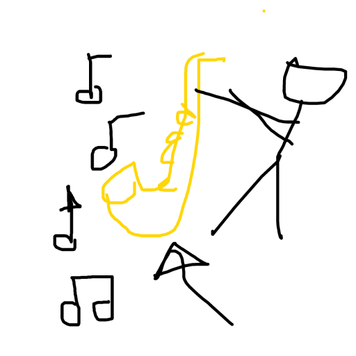 Saxophone drawing by neon-just-app