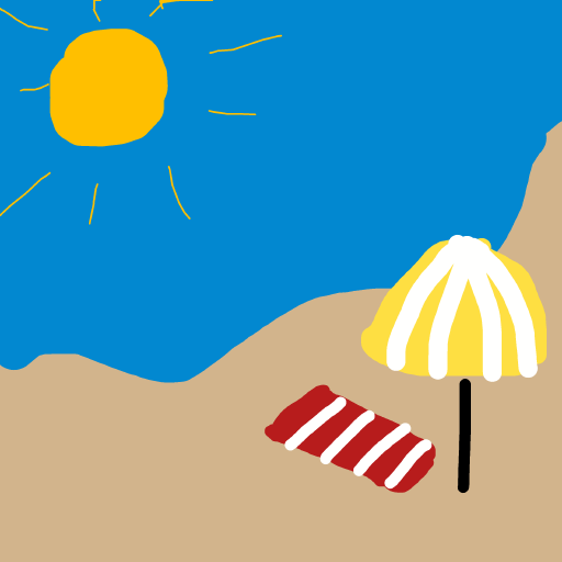 Beach drawing by flat-pure-drawer