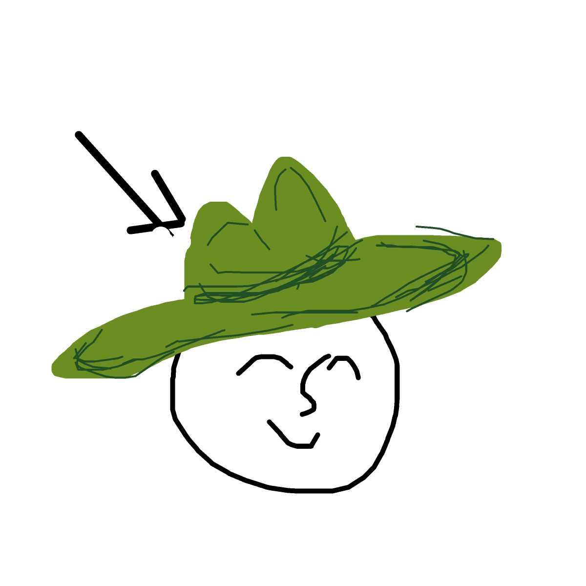 Green Hat drawing by jivemarlin