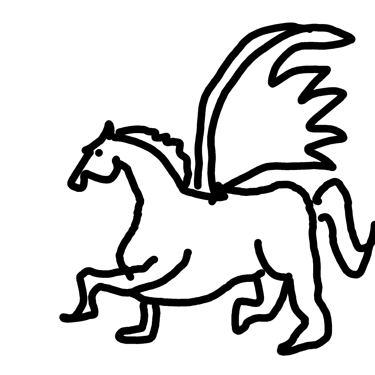 Pegasus drawing by Tessie