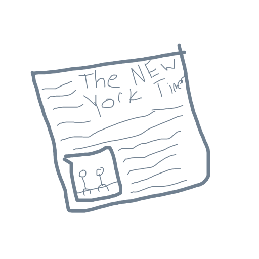 Newspaper drawing by iron