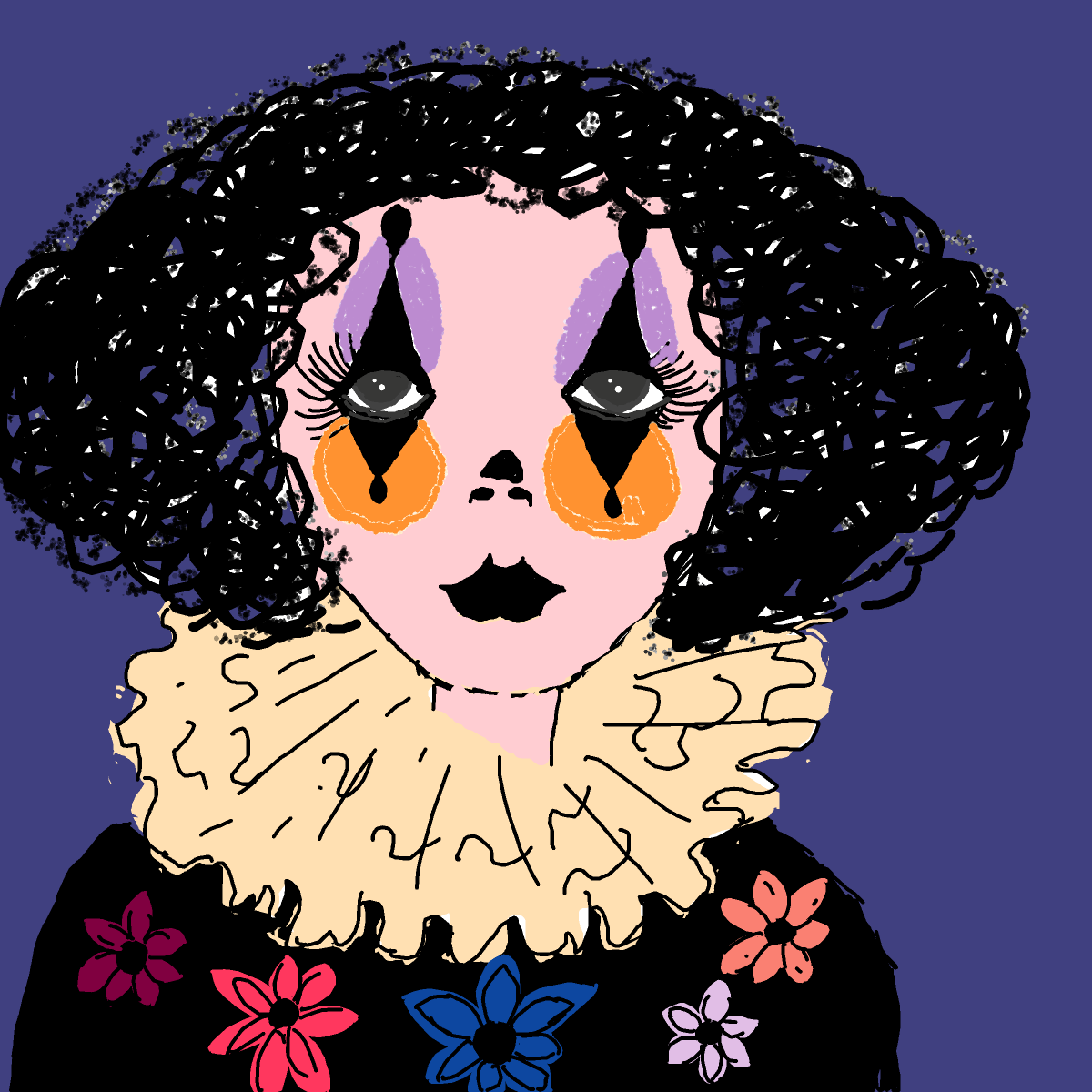 Clown drawing by lala