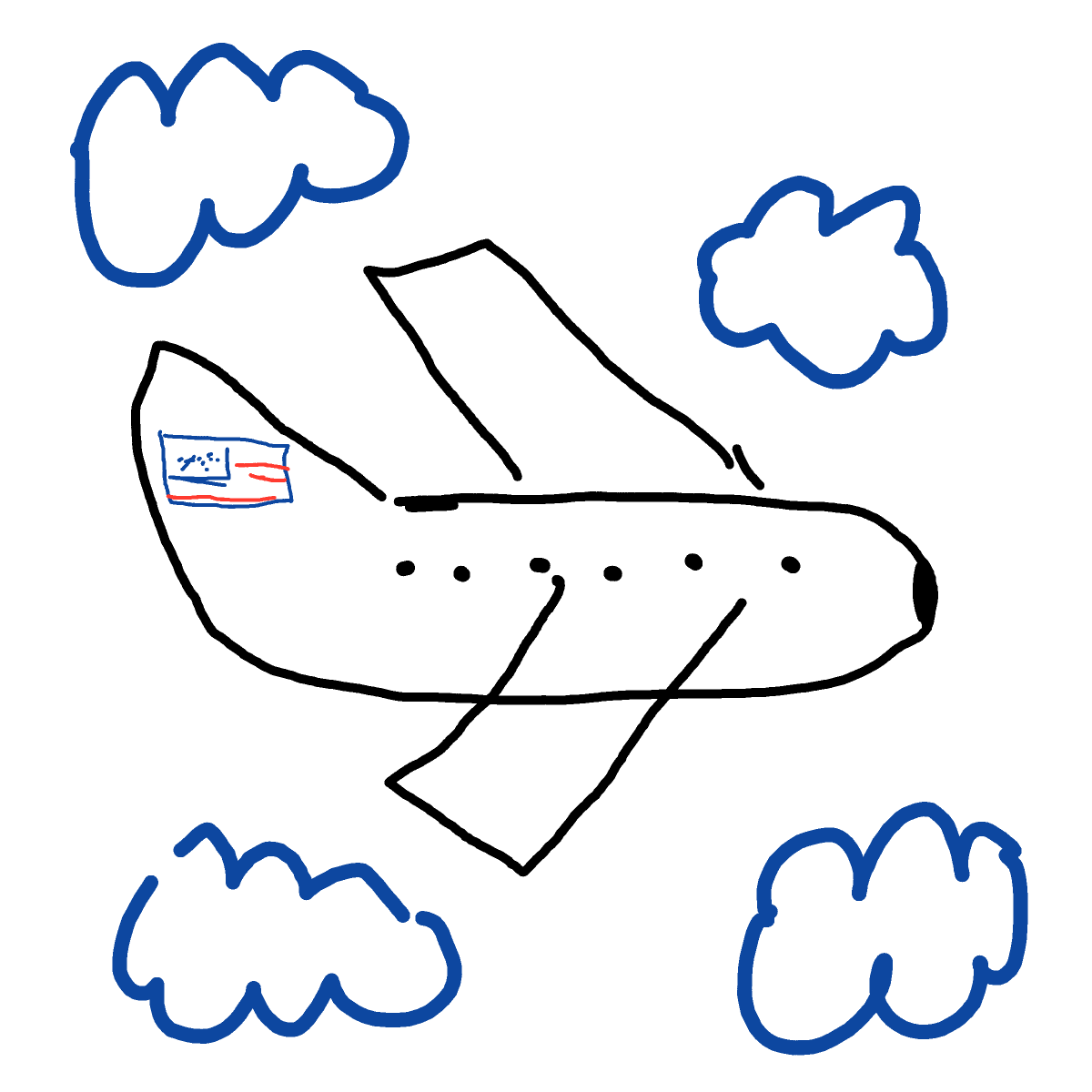 Airplane drawing by omega-coral-shape