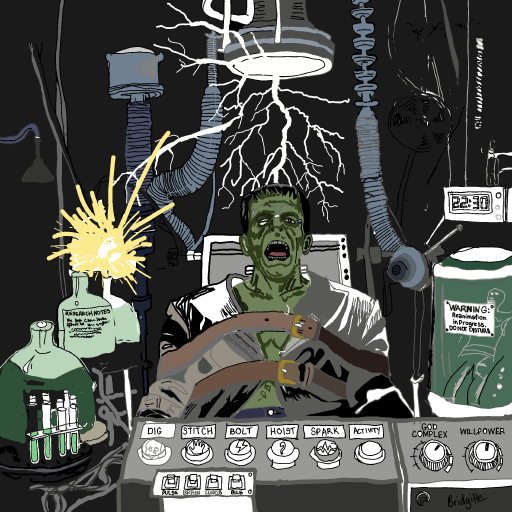 Frankenstein drawing by Bridgitte