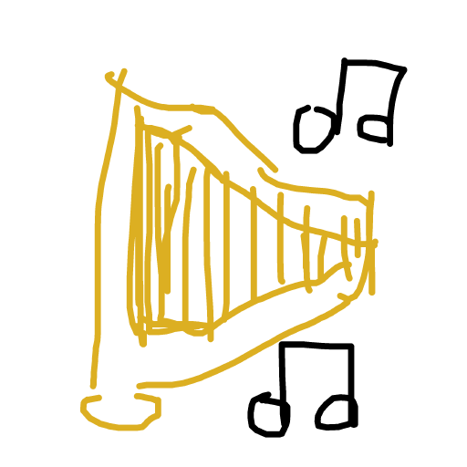 Harp drawing by tj42312