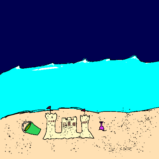 Sand Castle drawing by pancakes palette
