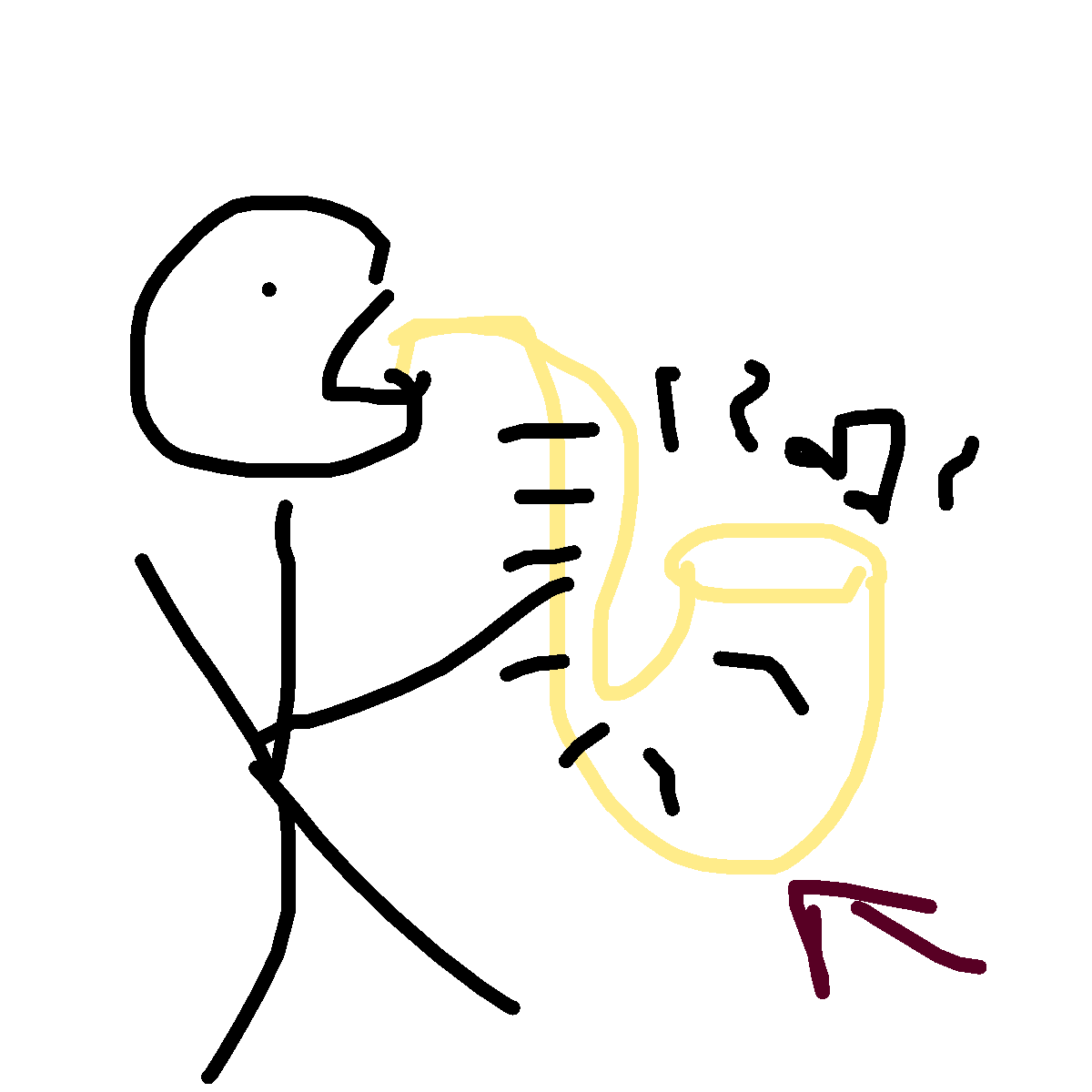 Saxophone drawing by grou