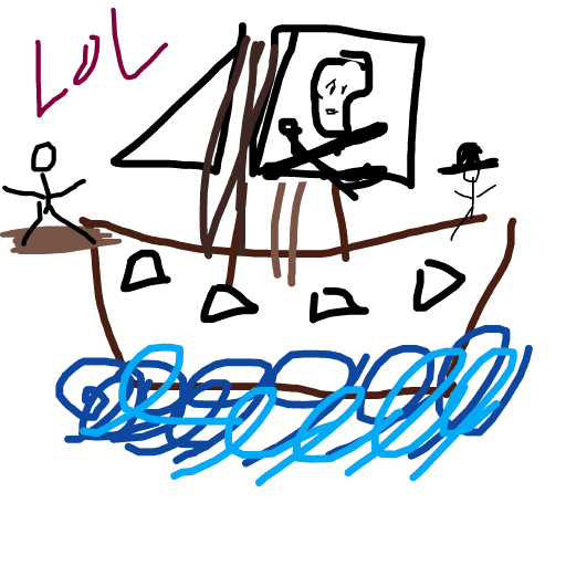 Pirate Ship drawing by babitheartist