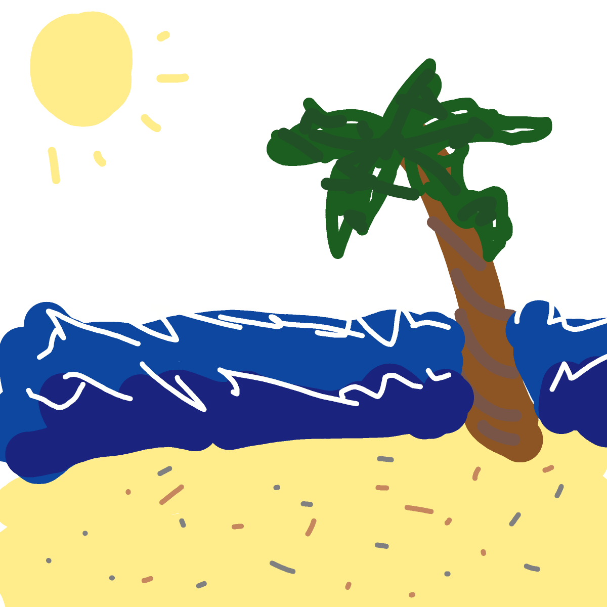 Beach drawing by kckitty
