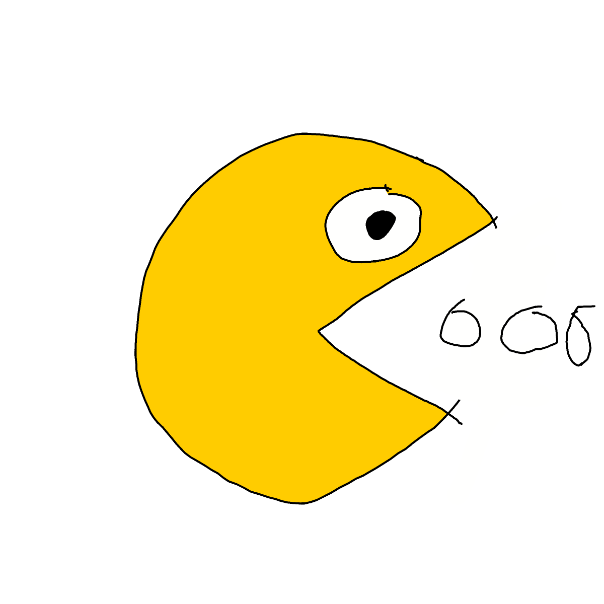 Pac-Man drawing by Shandi