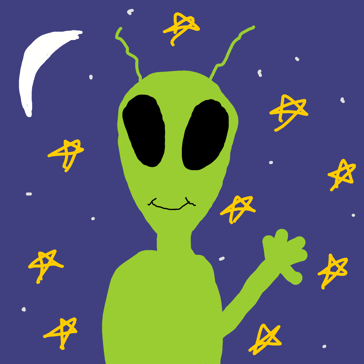 Alien drawing by Anna