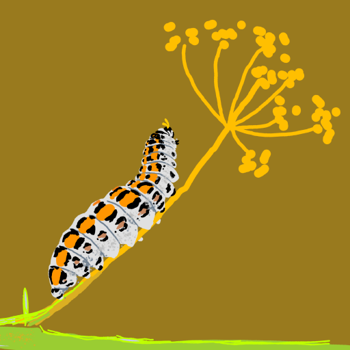 Caterpillar drawing by Soybean
