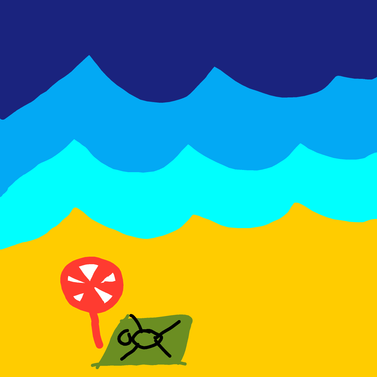 Beach drawing by KevinFaber