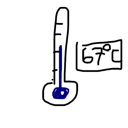 Thermometer drawing by hen