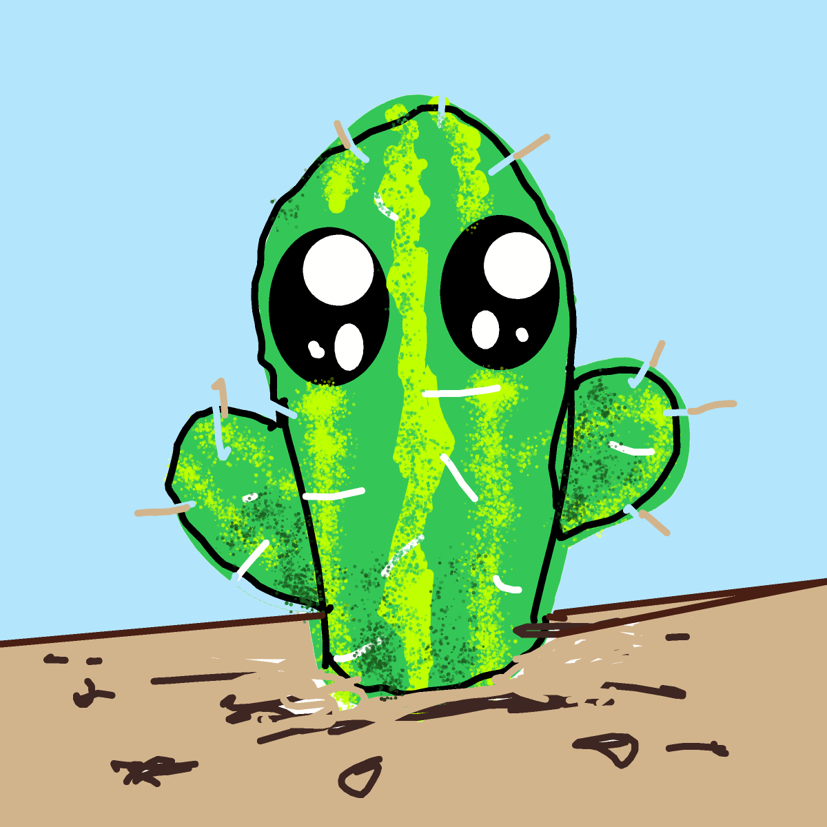 Cactus drawing by Zizzle Bean