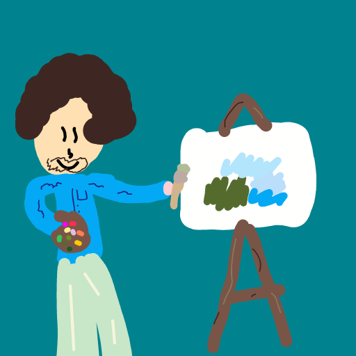 Bob Ross drawing by Fih