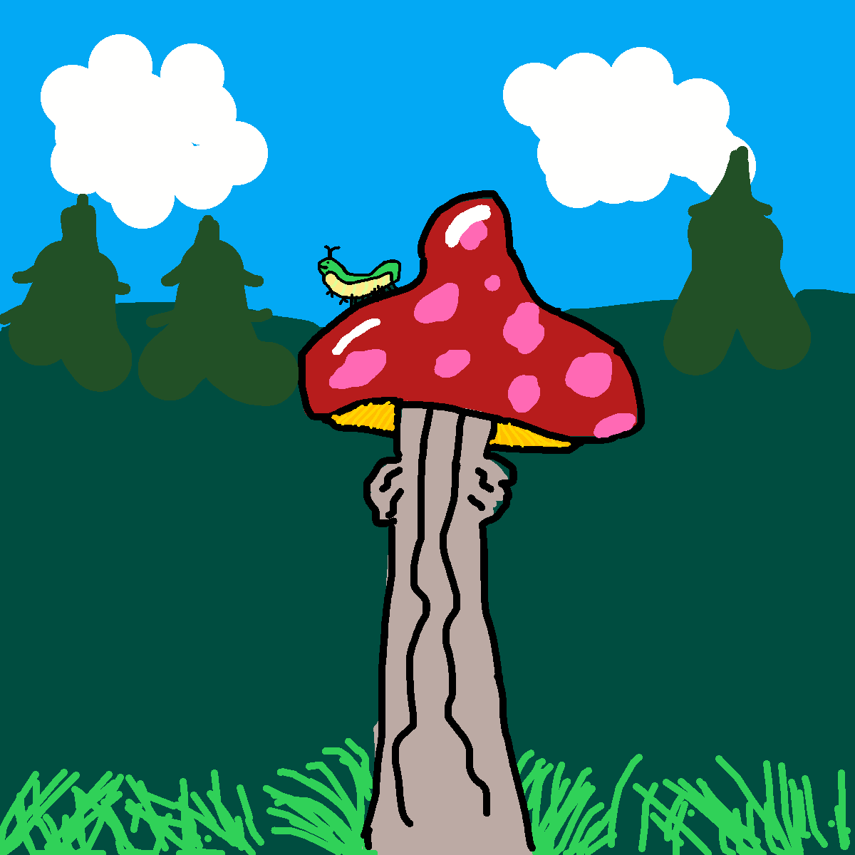 Mushroom drawing by pancakes palette