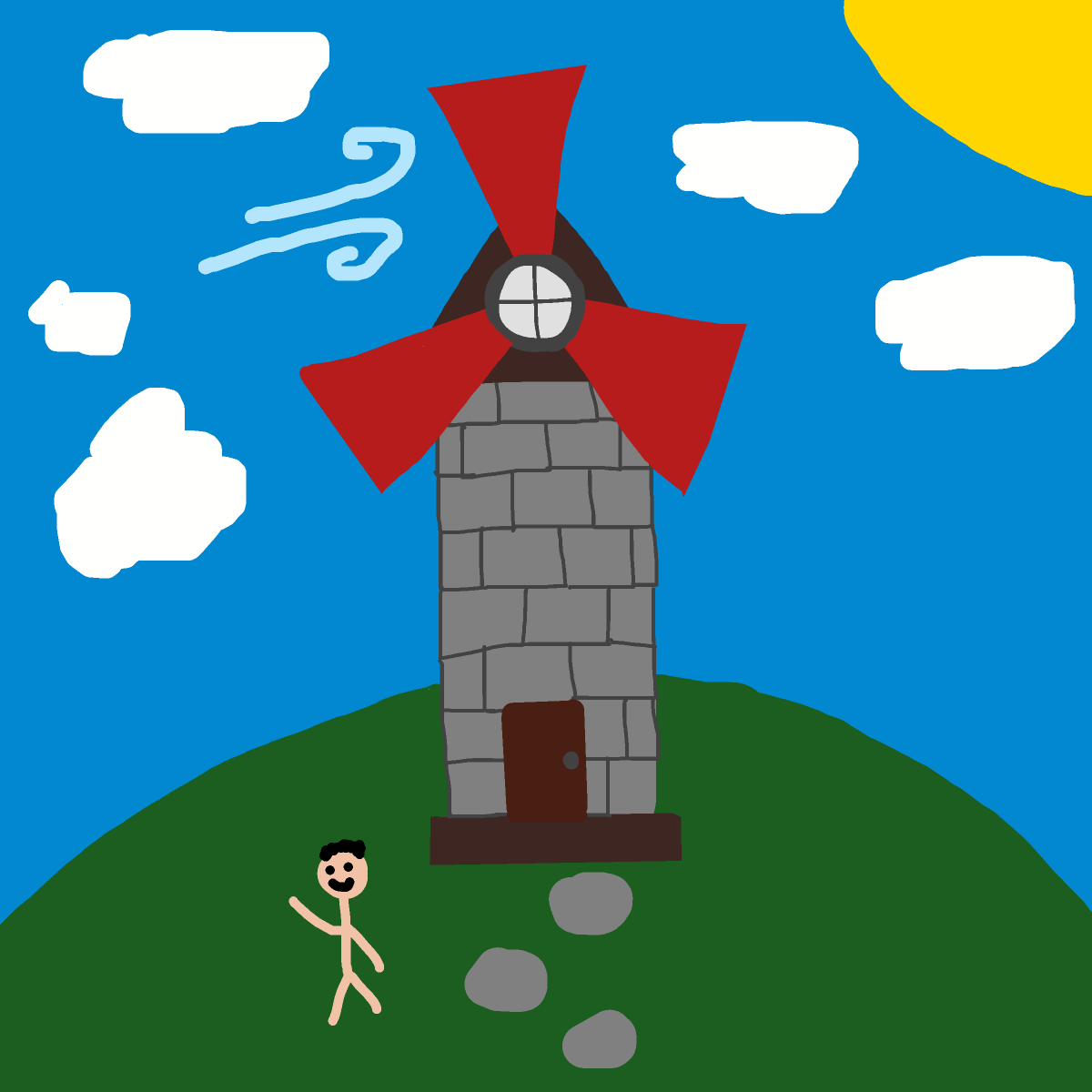 Windmill drawing by jashezilla