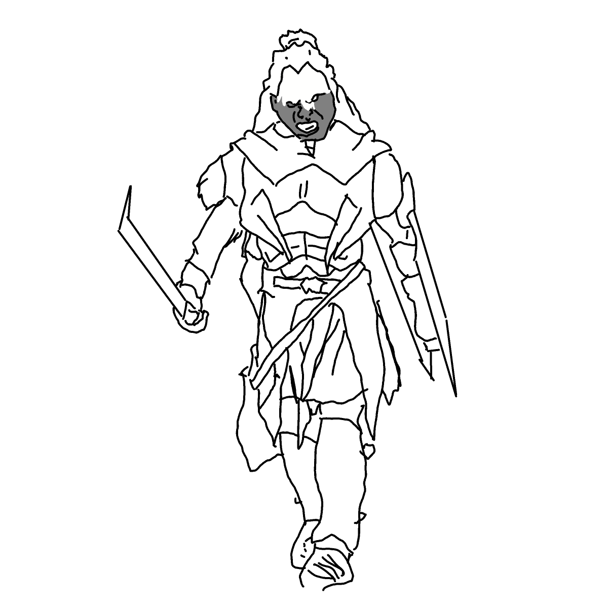 Uruk-hai drawing by Guardianoflives