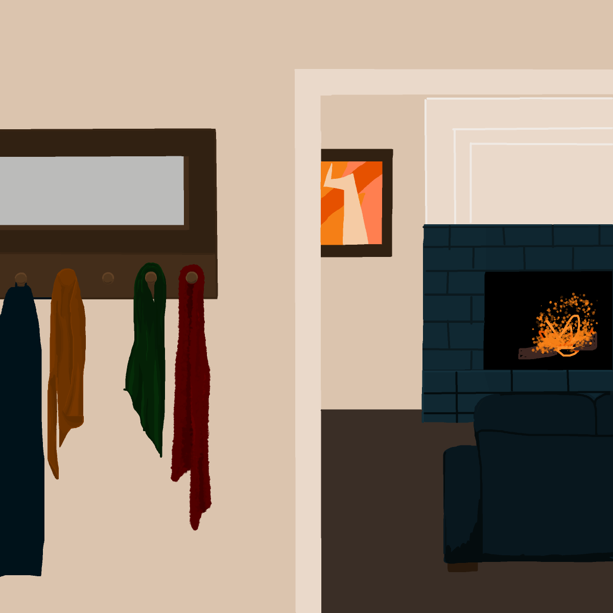 Scarf drawing by firecracker