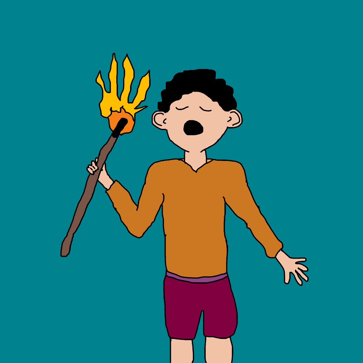 Fire Eater drawing by krissywissy
