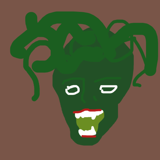 Medusa drawing by bones
