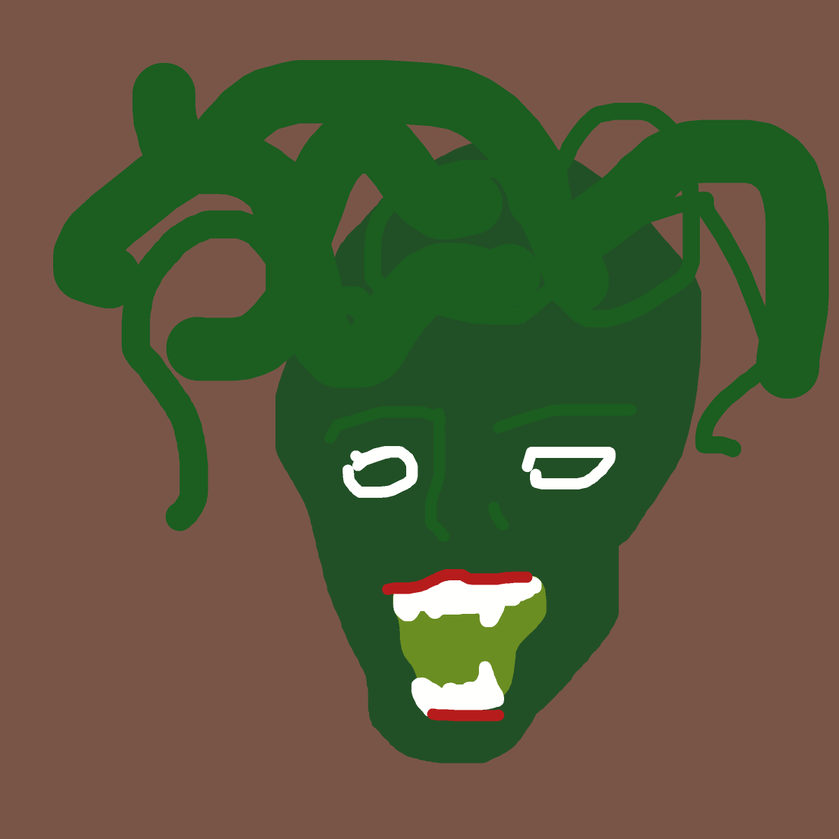 Medusa drawing by bones