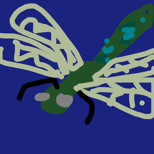 Dragonfly drawing by bones