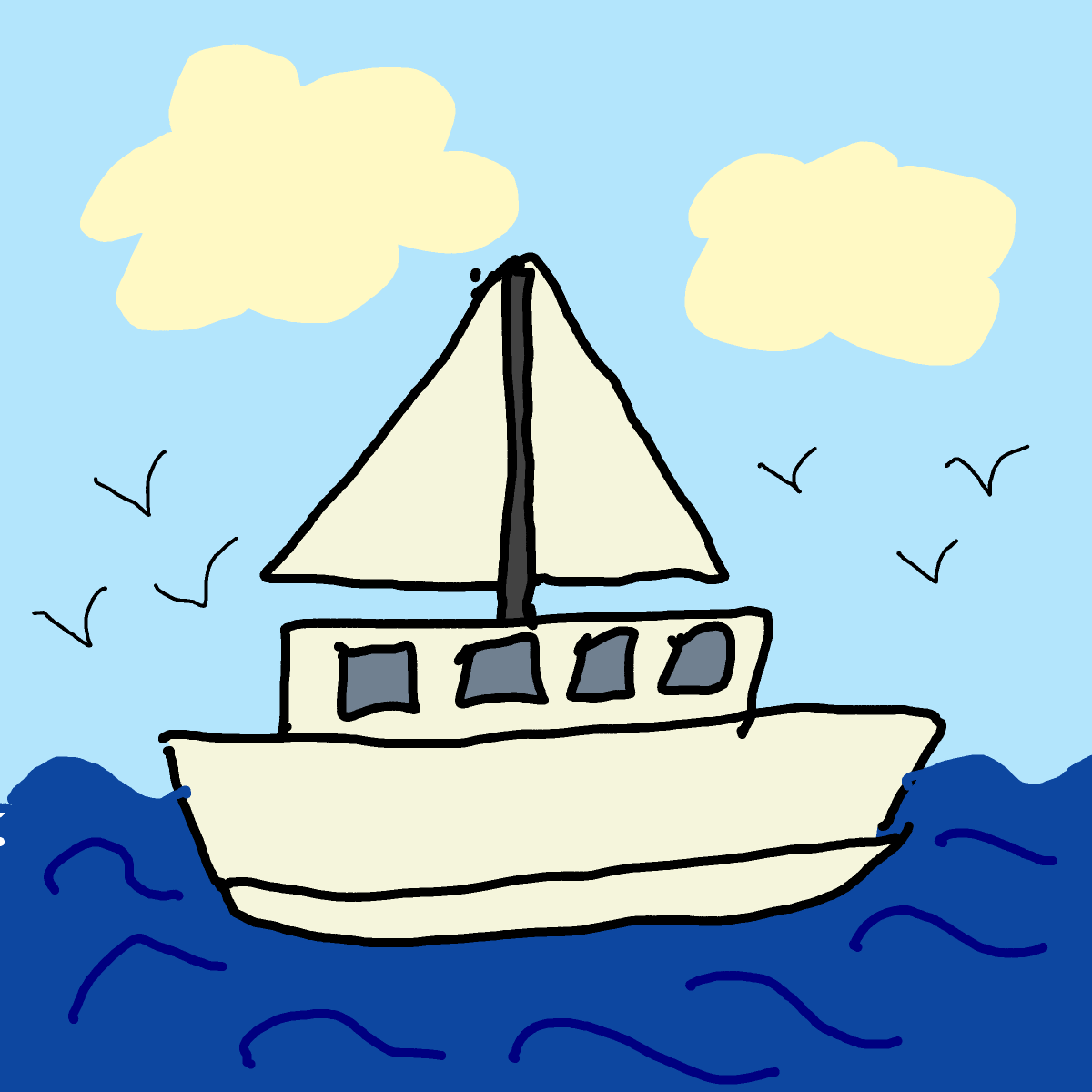Sailboat drawing by wind-mega-guru