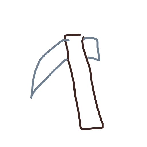 Pickaxe drawing by grape-icy-bliss