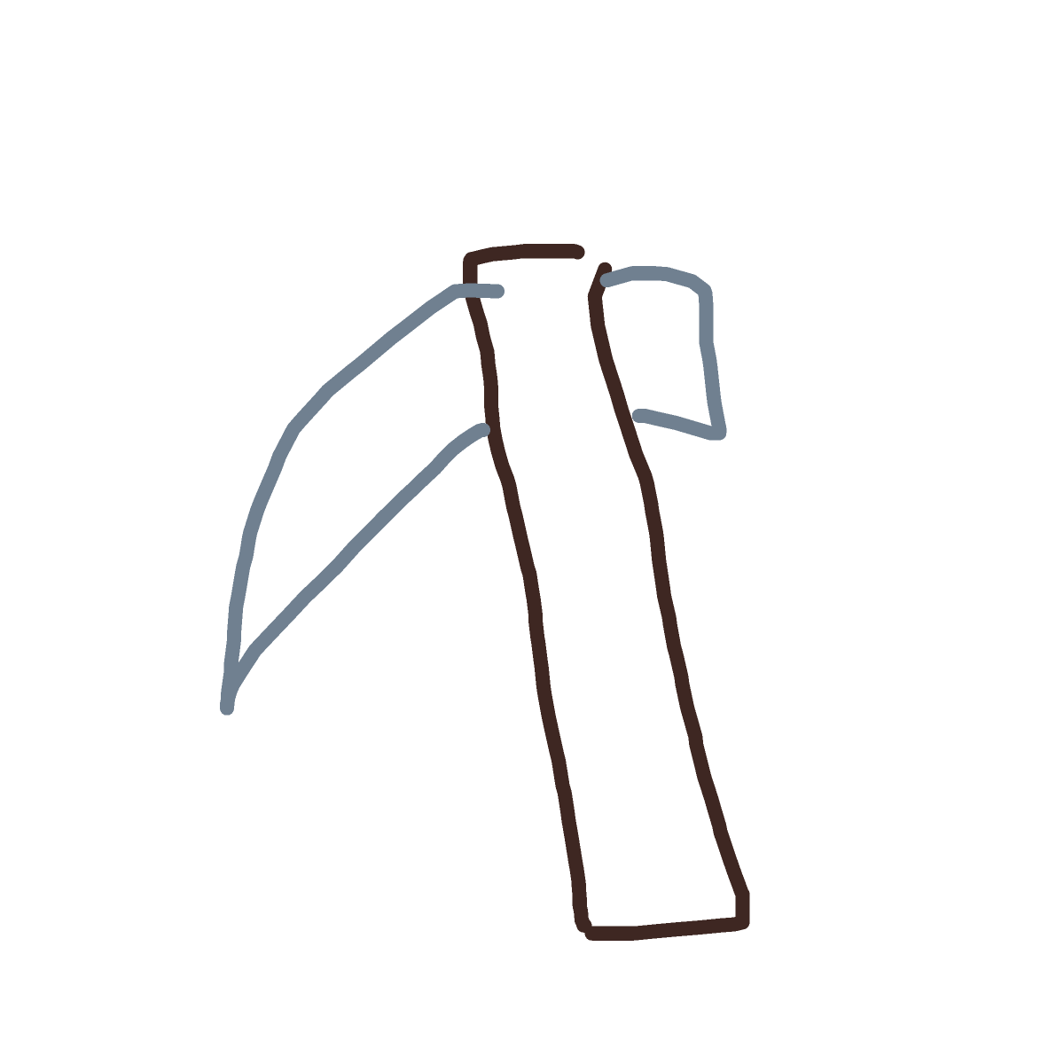 Pickaxe drawing by grape-icy-bliss