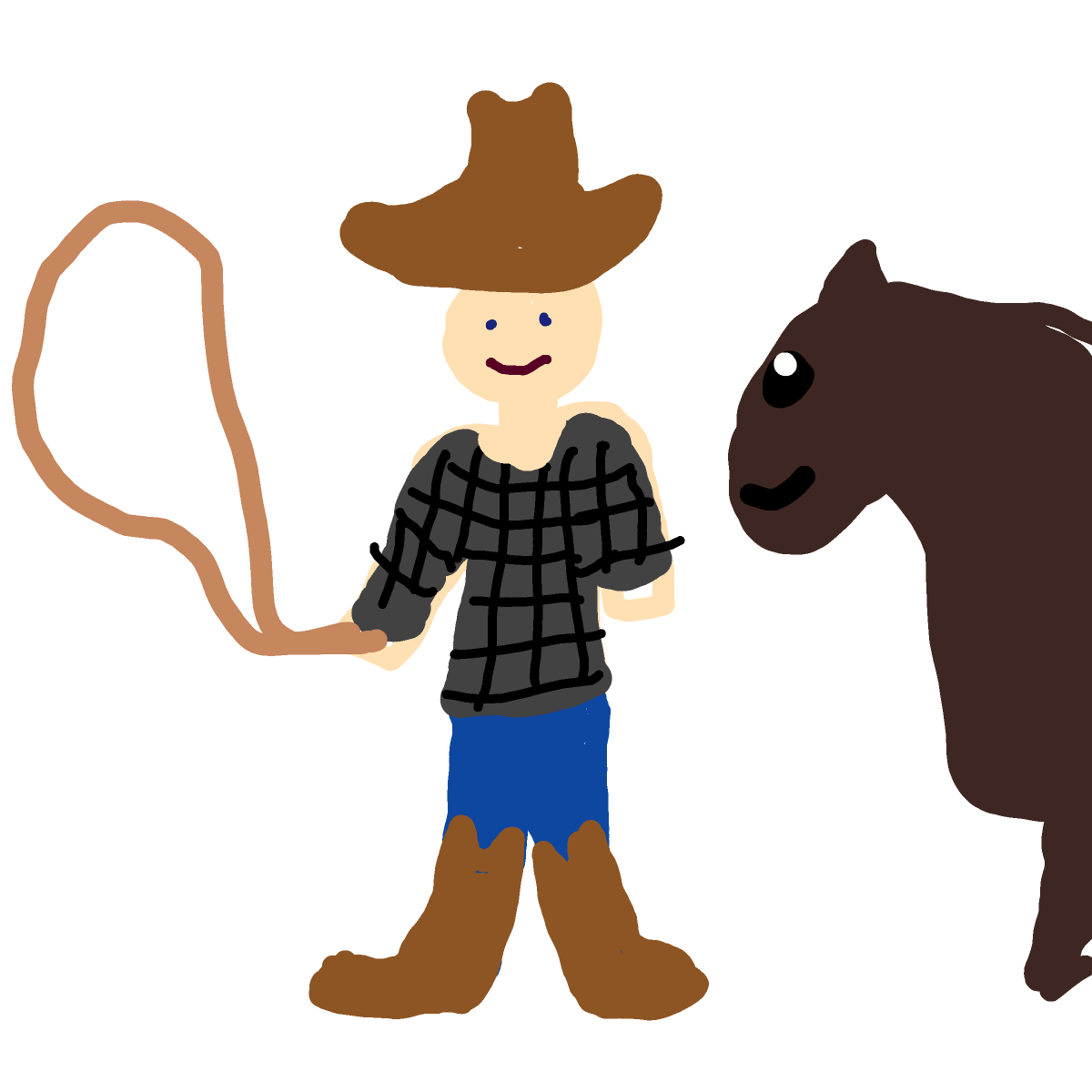 Cowboy drawing by Anna