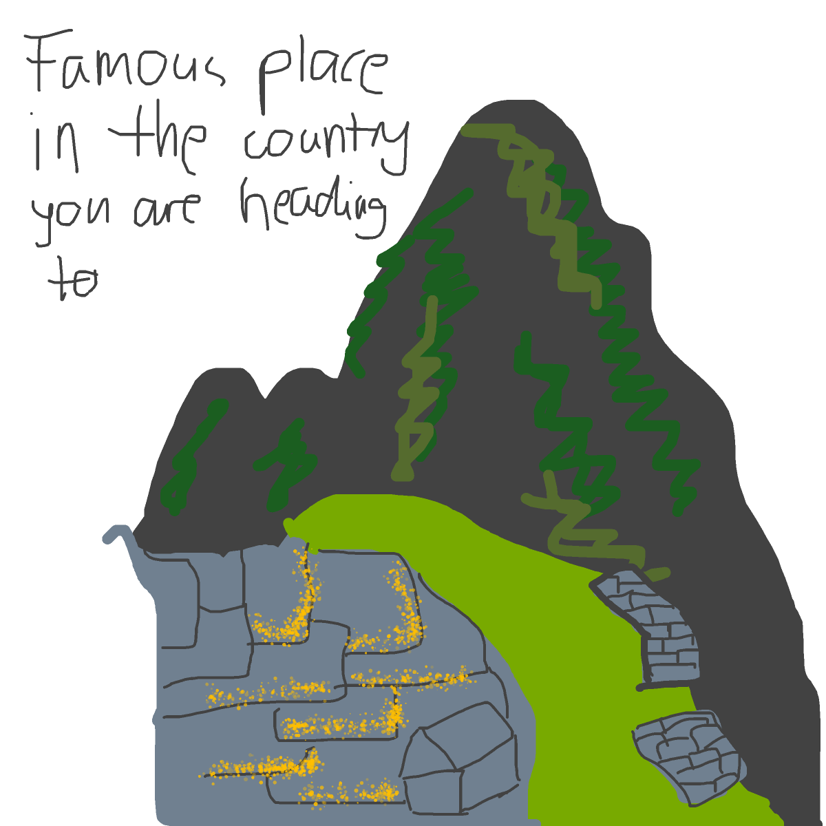 Machu Picchu drawing by beksss