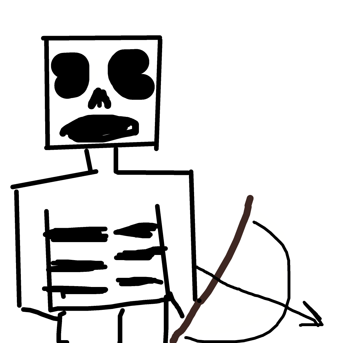 Skeleton drawing by parkalini