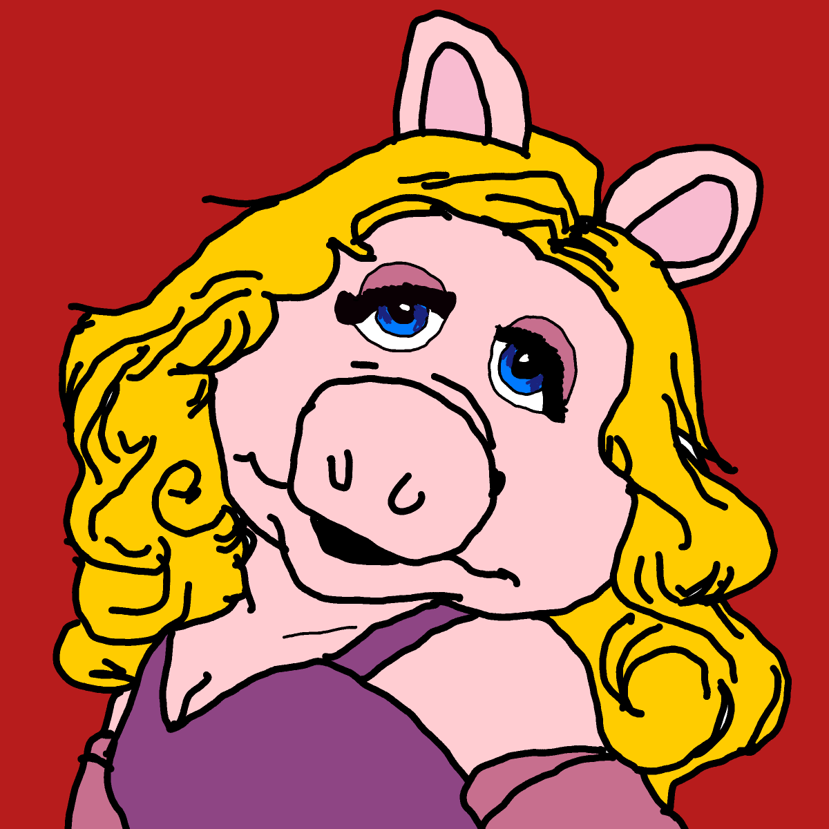 Miss Piggy drawing by Guardianoflives