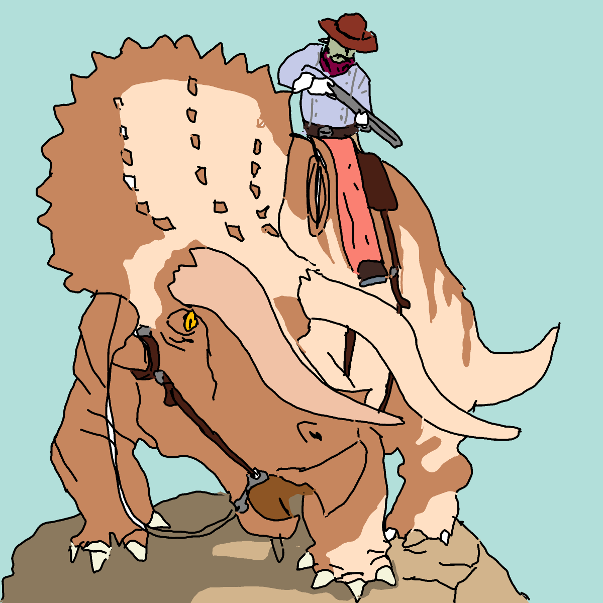 Triceratops drawing by Guardianoflives