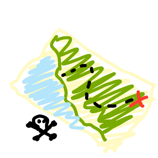Treasure Map drawing by Bubble