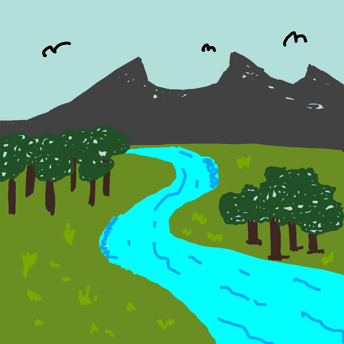 River drawing by lala