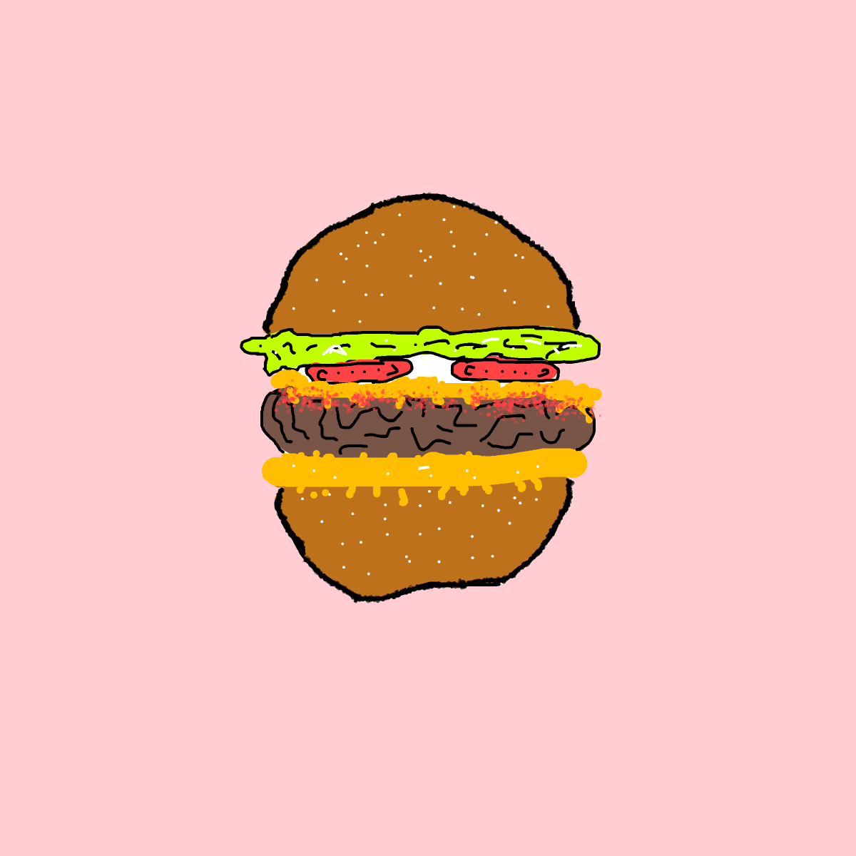 Burger drawing by dan