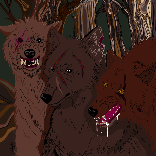 Wolves drawing by Bridgitte