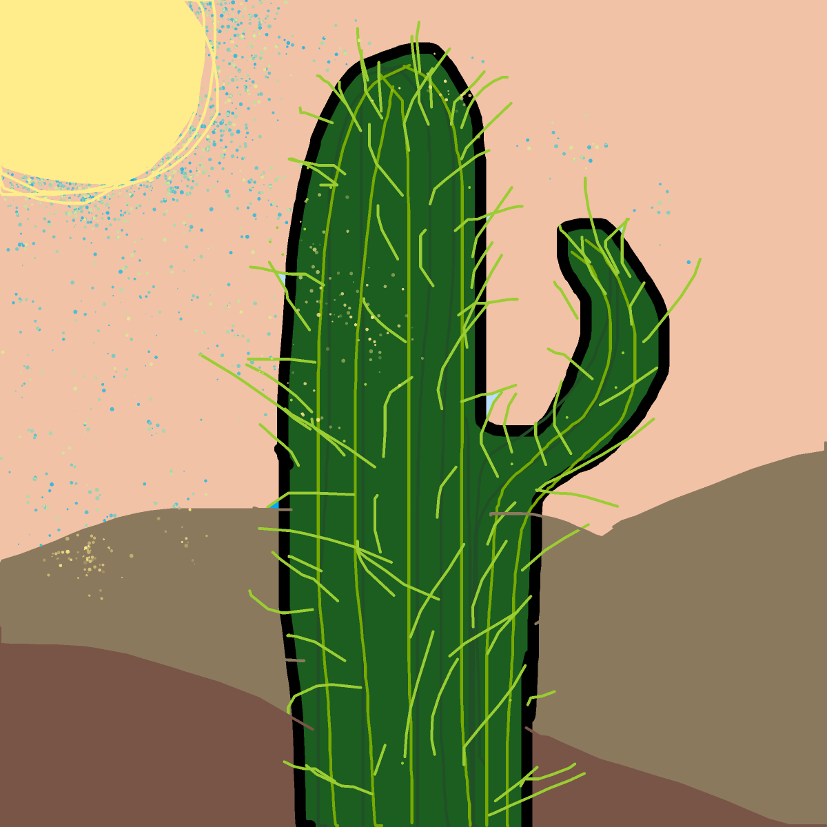 Cactus drawing by shahadudu