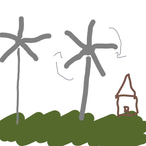 Windmill drawing by Anna