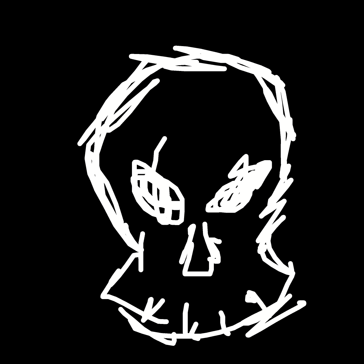 Skull drawing by bones