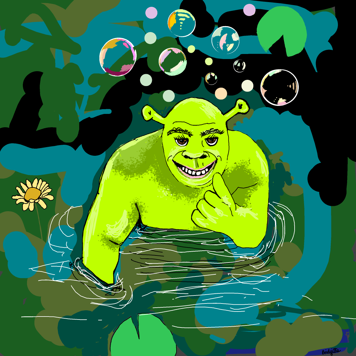 Shrek drawing by Bridgitte