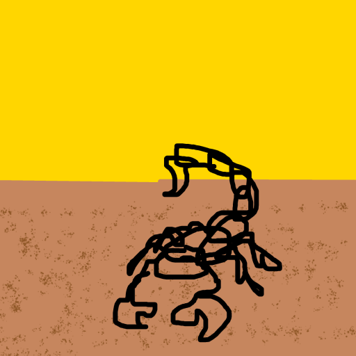 Scorpion drawing by bones